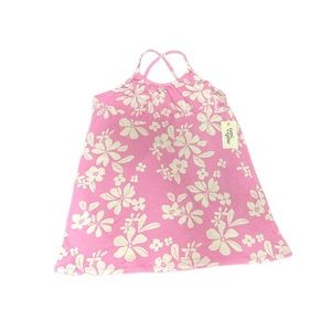 Girls Rumi + Ryder Pink & White Hawaiian Flowers Tank Top Size Large (12-14)